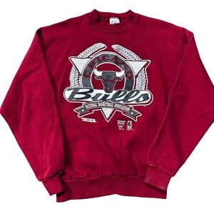 VTG 90s Chicago Bulls NBA Basketball Sweatshirt Size Medium Crewneck Red
